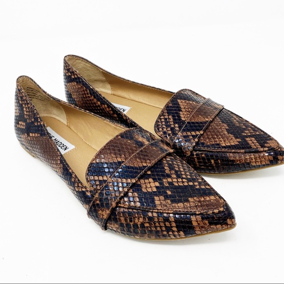 Steve Madden Shoes | Steve Madden Jainna Loafer Flatbrown Snake | Color: Brown | Size: 8 | Riseandrelish's Closet